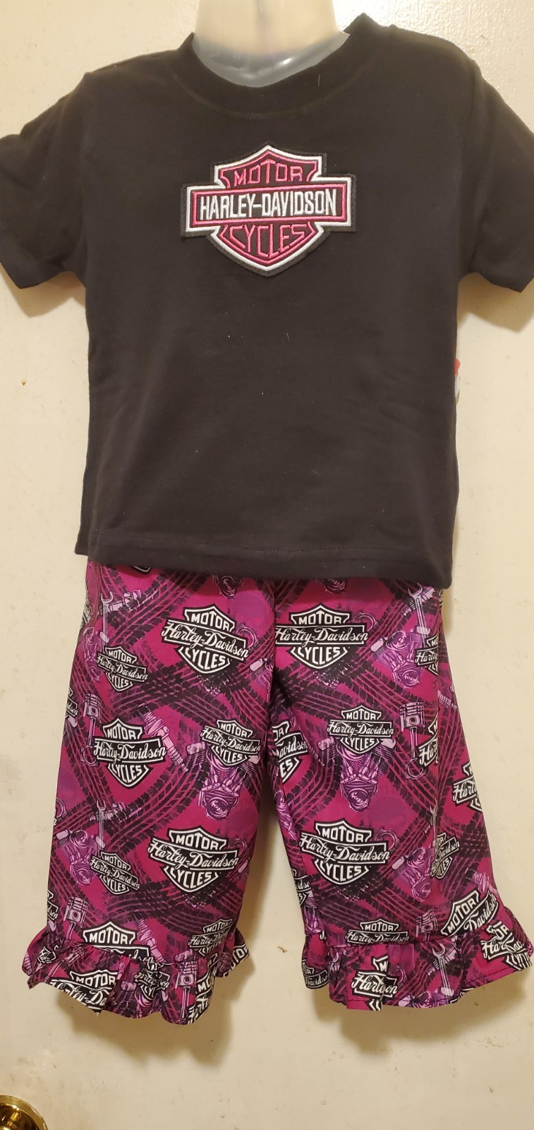 Harley Davidson Children\'s Shirt And Bloomers  Size 12 Months  can make up to 4T