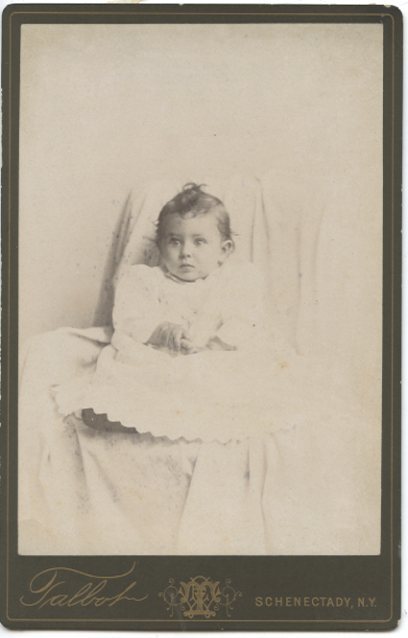 Cabinet Card Photo-Schenectady New York-Very Cute Baby-Talbot Photographer