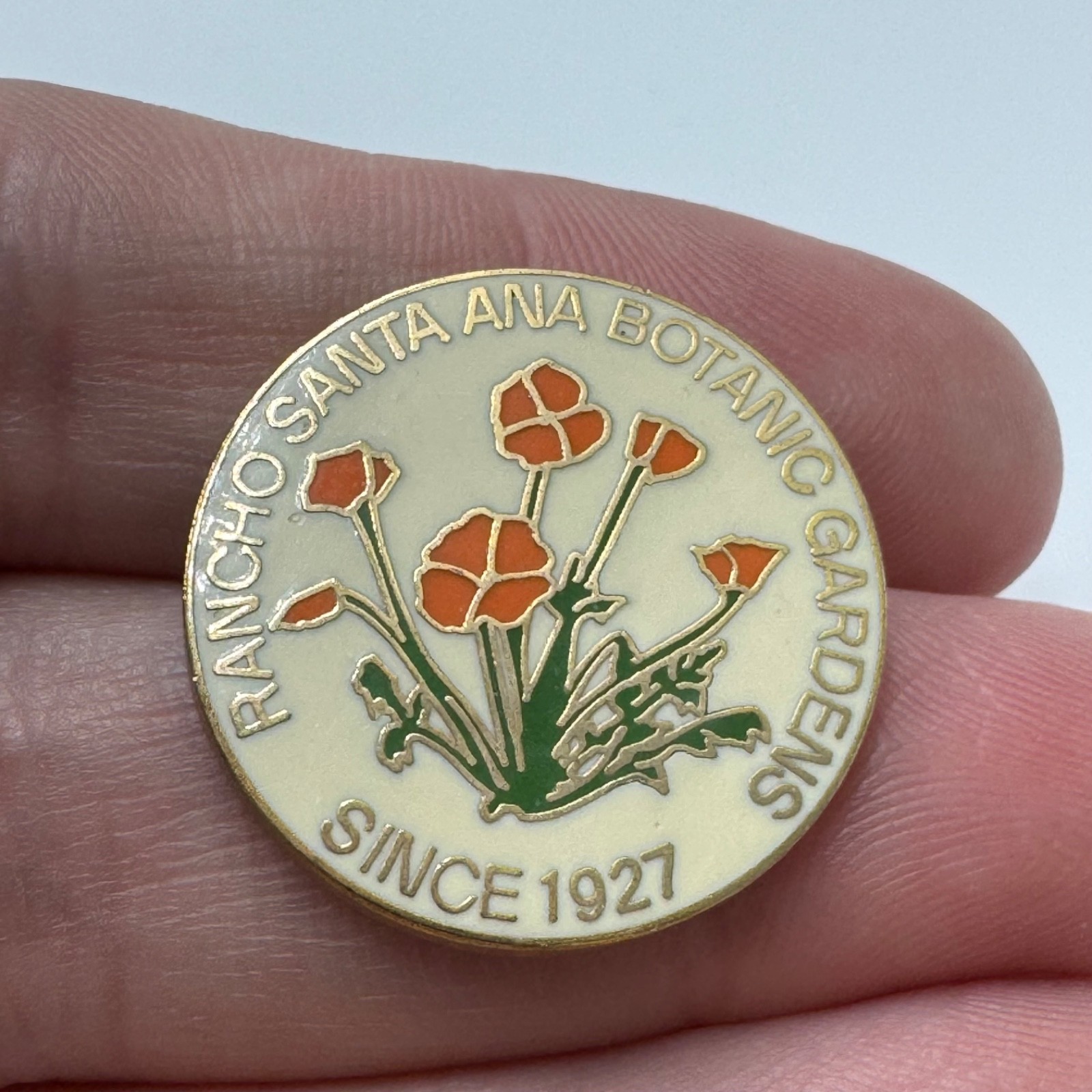 Vintage Rancho Santa Ana Botanic Gardens Lapel Pin Souvenir Travel CA Rare