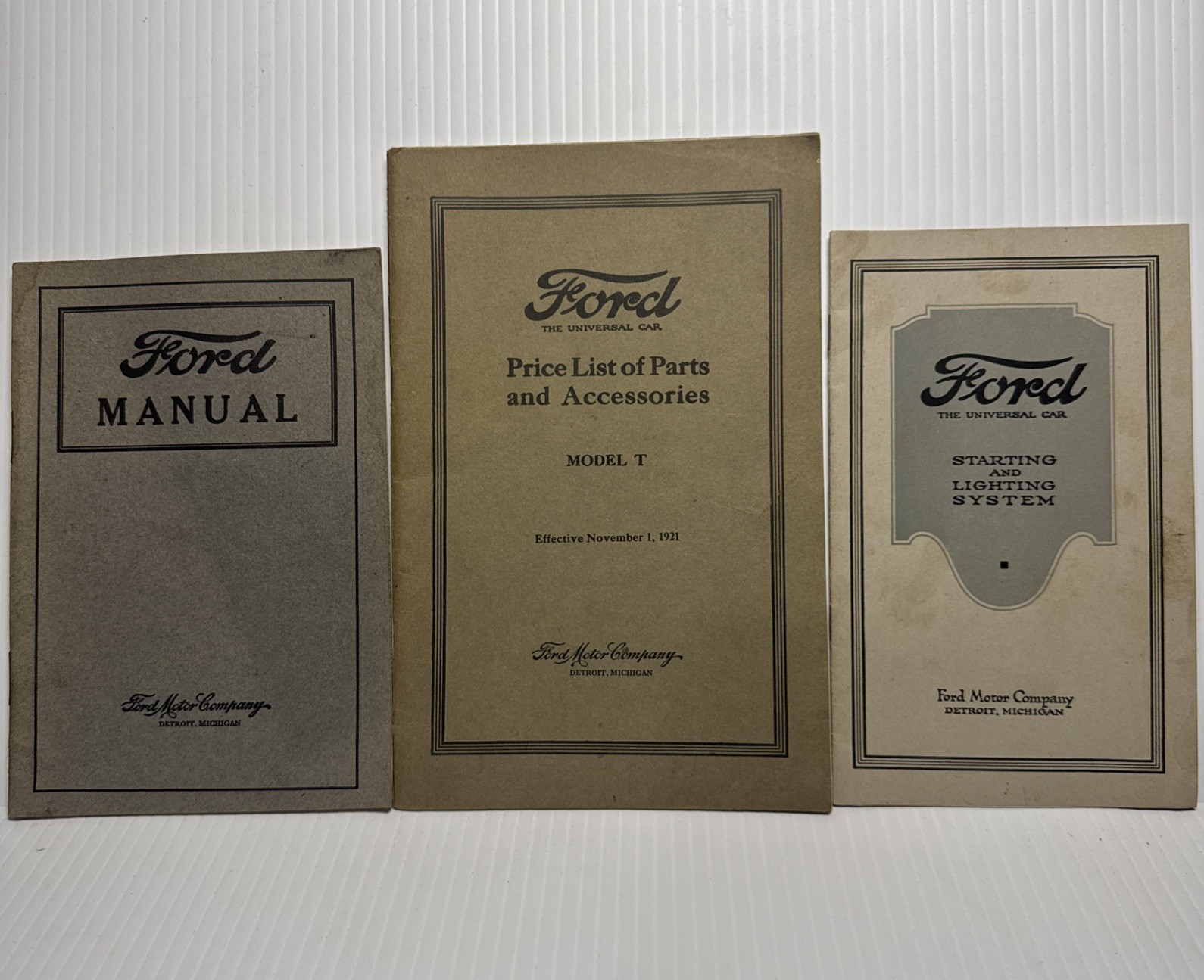 Vintage 1919-21 Ford Owner’s Manual Accessories Catalog Starter & Lighting Care