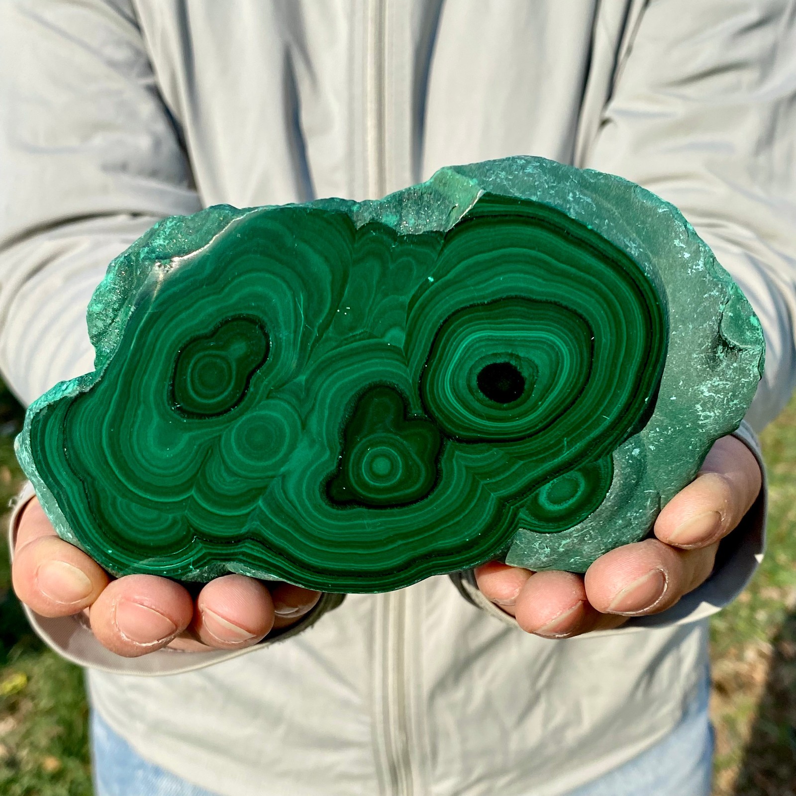 1.25LB Natural Green Malachite Crystal chunk Pattern Ore Specimen Quartz Healing