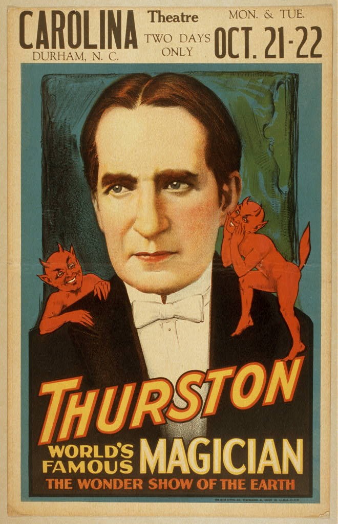 Photo:Durham NC Carolina Theatre Thurston Magic Show 1920s Poster