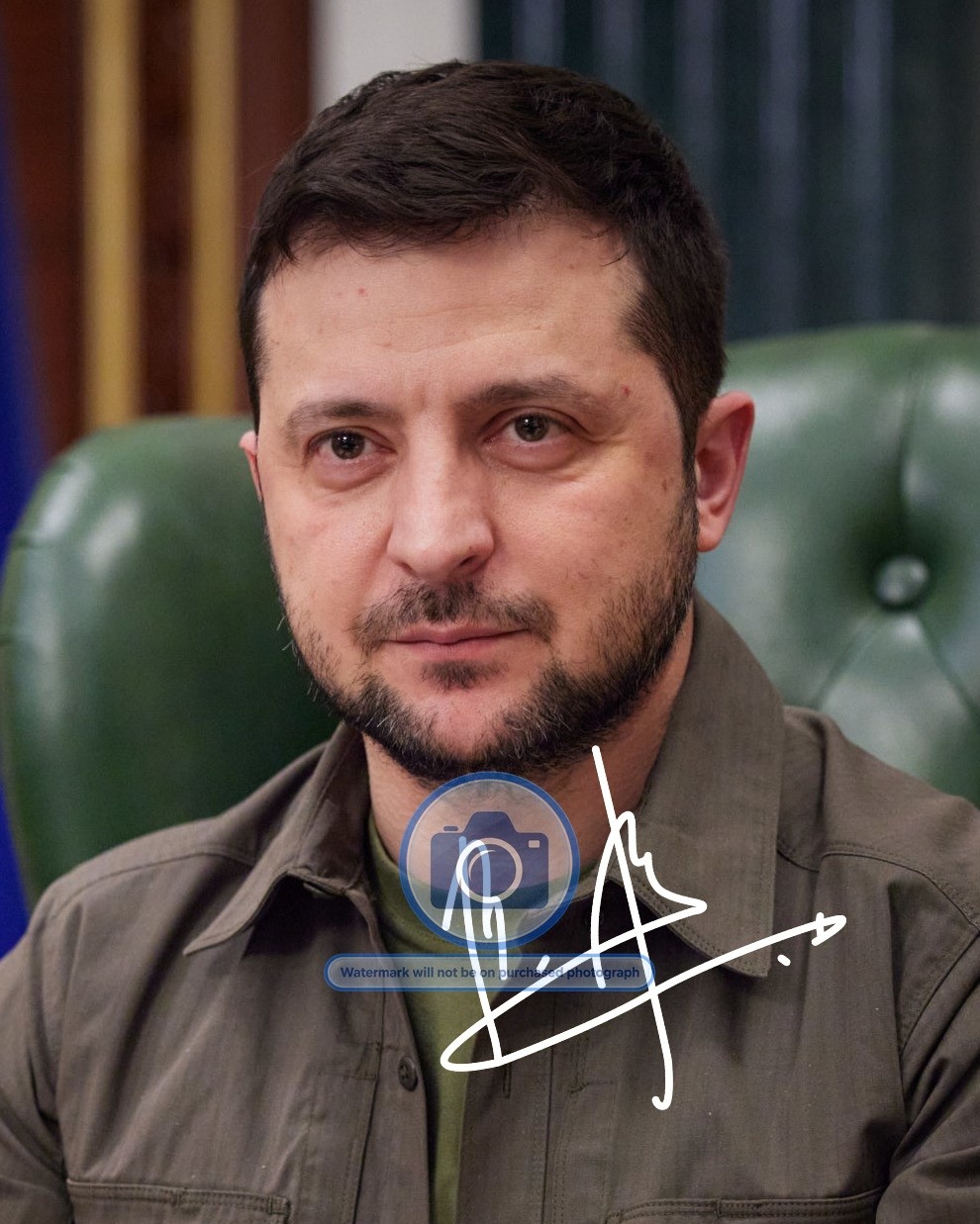 PRESIDENT VOLODYMYR ZELENSKYY OF UKRAINE 2022 AUTOGRAPHED 8X10 PHOTO REPRINT