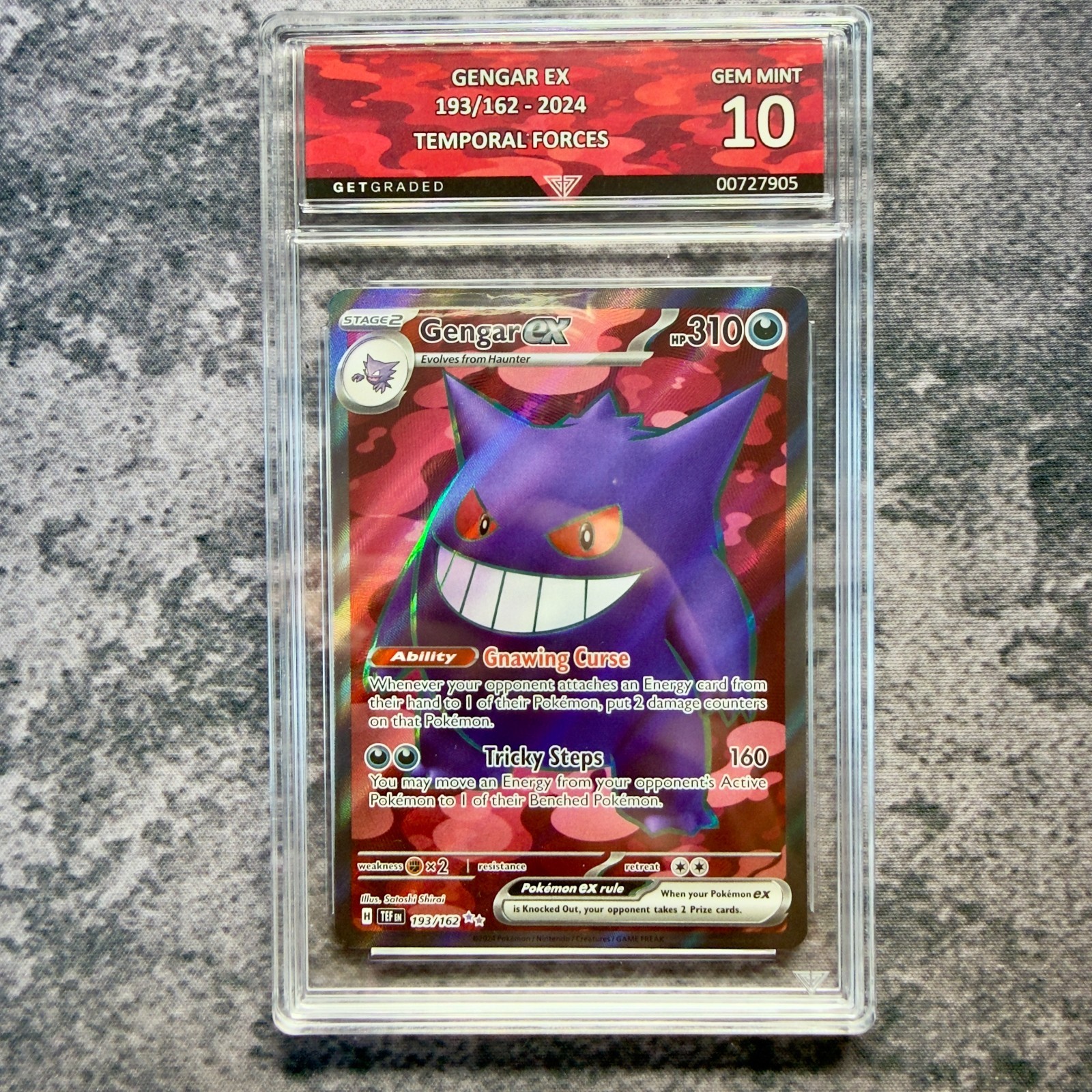Gengar EX 193/162 Temporal Forces GetGraded 10 Art Label Pokemon