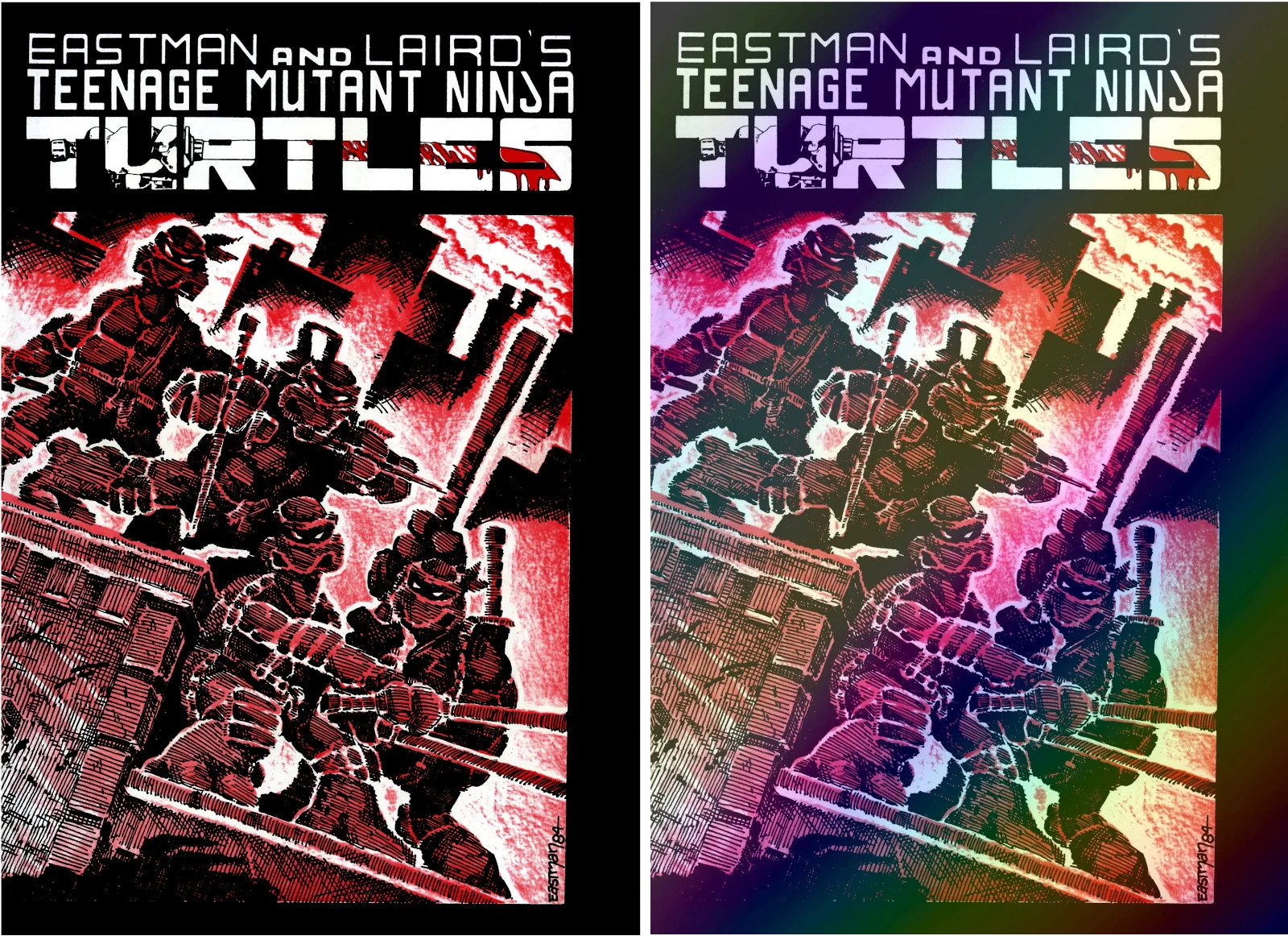 TEENAGE MUTANT NINJA TURTLES #1 FACSIMILE EDITION MAIN/FOIL SET ~MIRAGE/IDW TMNT