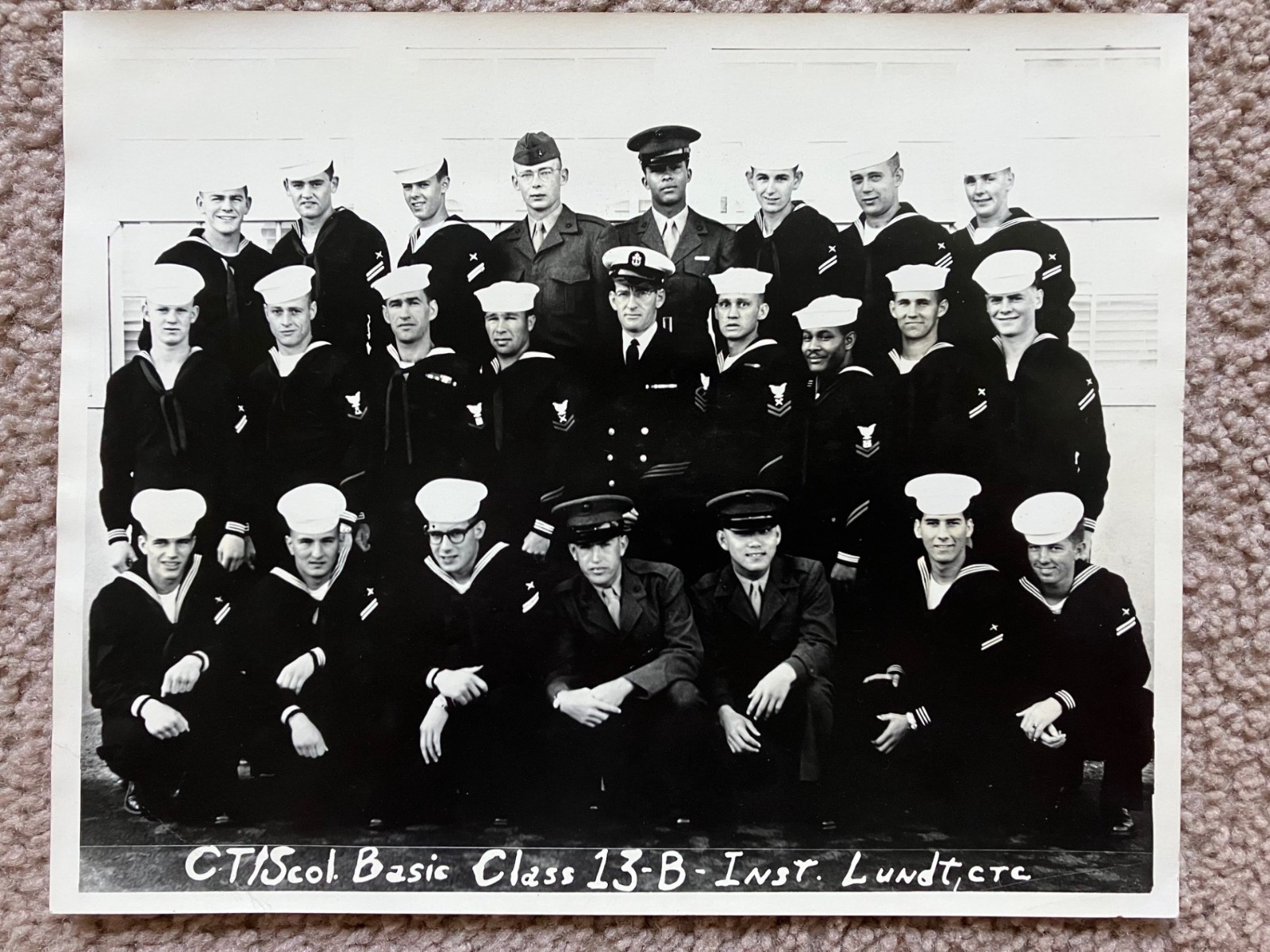 Vtg US Navy CT Basic Class 13-B Lundt CTC Training Original Photo Id's 8 x 10