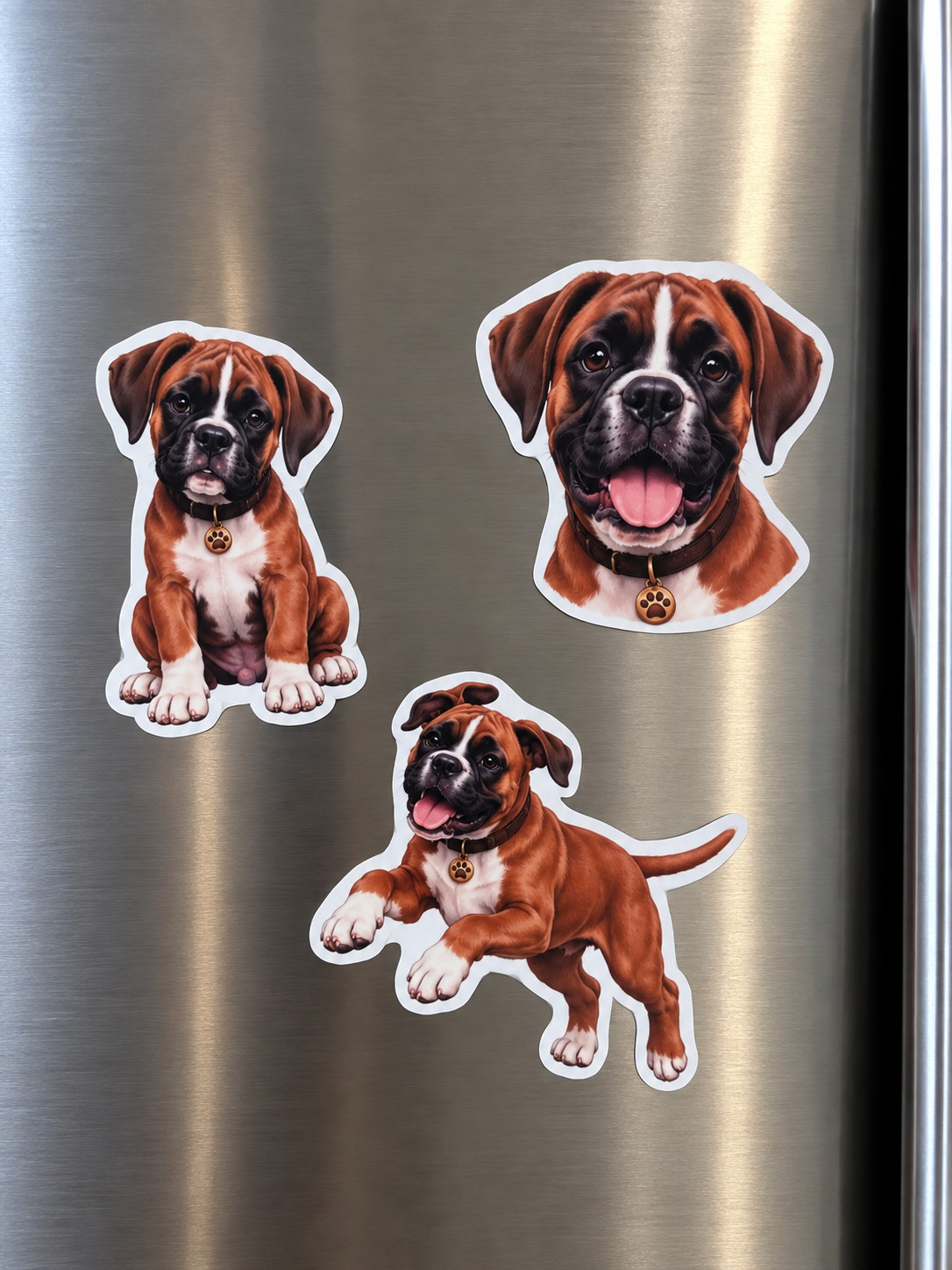 3 Boxer Dog Fridge Magnets Puppy Refrigerator Decor Dog Lover Gift Set 3 Boxer Dog Fridge Magnets Puppy Refrigerator Decor Dog Lover Gift Set