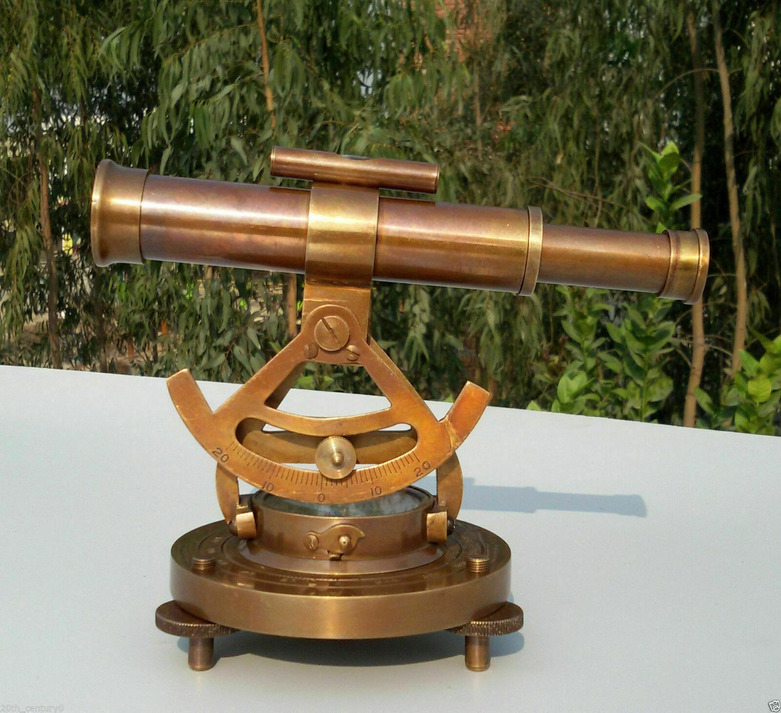 Antique Vintage Telescope Compass Instrument Solid Brass Theodolite Adenoid Gift