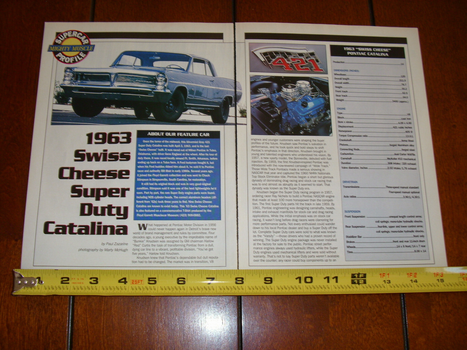 1963 PONTIAC SUPER DUTY CATALINA LIGHWEIGHT ORIGINAL 1997 ARTICLE