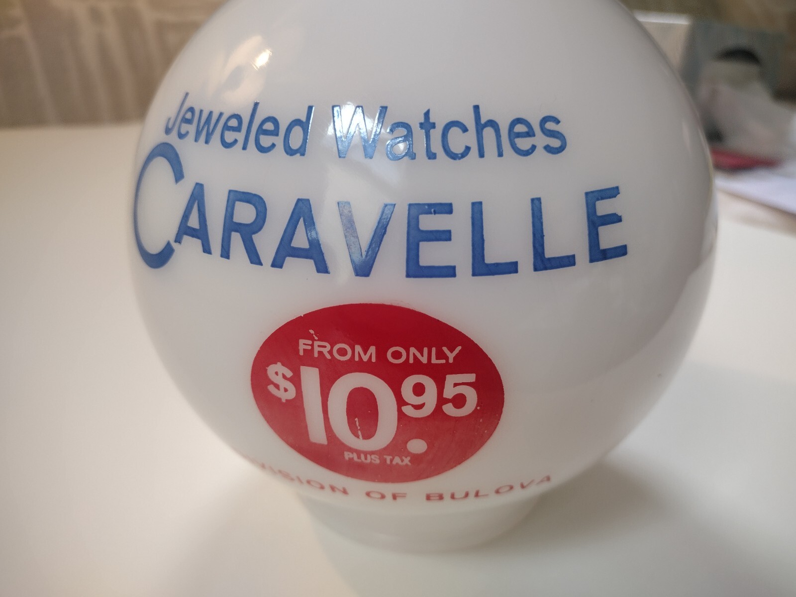 Vintage Bulova Caravelle Advertising Glass Globe Vintage Bulova Caravelle Advertising Glass Globe