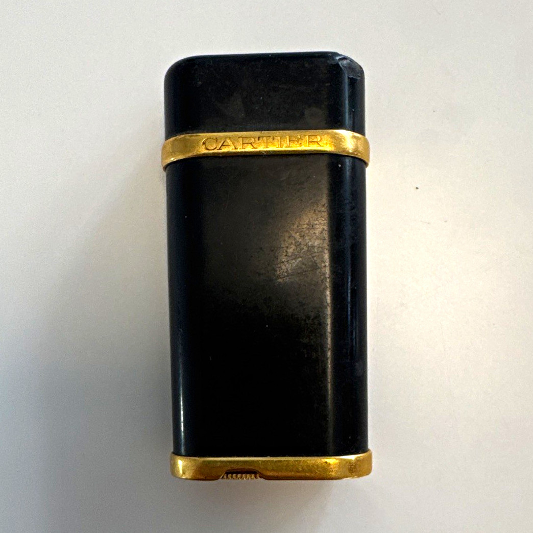 Cartier Swiss Made Lighter - Black & Gold Tone, Marked Cartier