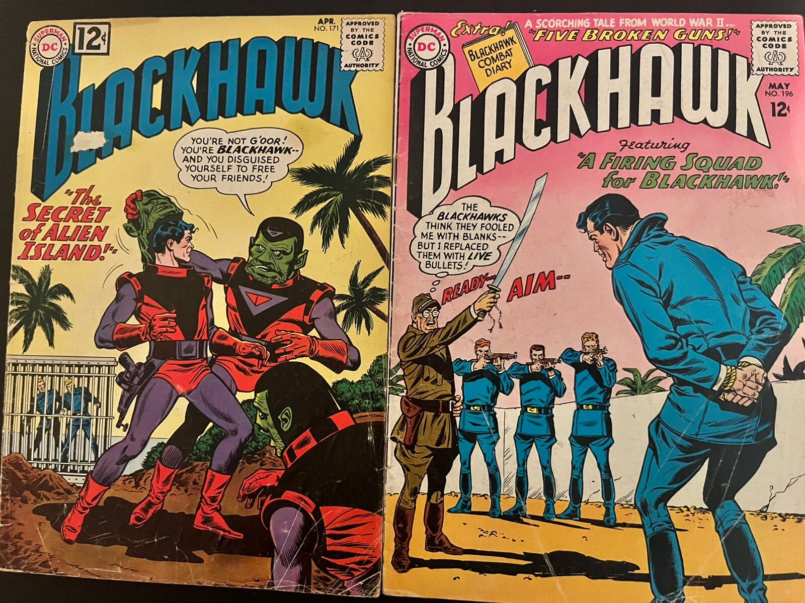 DC - BLACKHAWK (1964)#171 + 196-SILVER AGE -Low/Mid Grade (2) Issues-Dillin-art