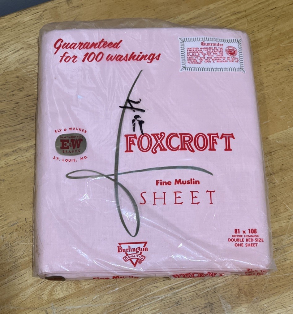 Vintage Pink Foxcroft Muslin Full Bed Sheet Full Flat 81x108 Cotton USA