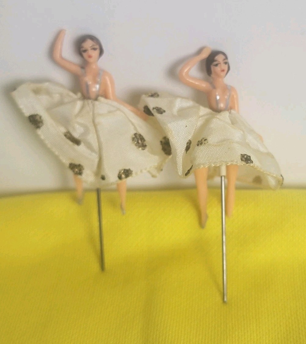 1950s Replacement Pin Stick Dancing Ballerinas For Animated Dancing Music Box 1950s Replacement Pin Stick Dancing Ballerinas For Animated Dancing Music Box