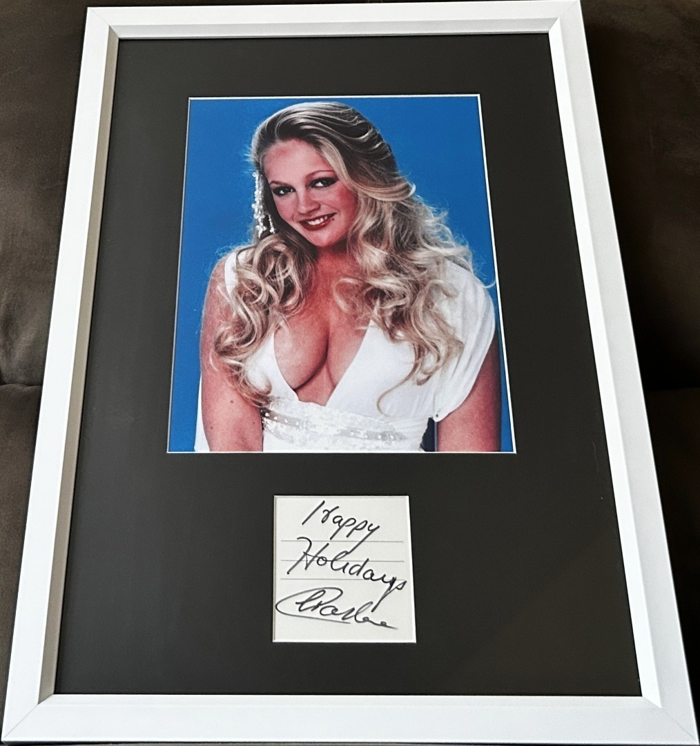 Charlene Tilton cut signed custom framed w/ Dallas 8x10 photo Happy Holidays JSA