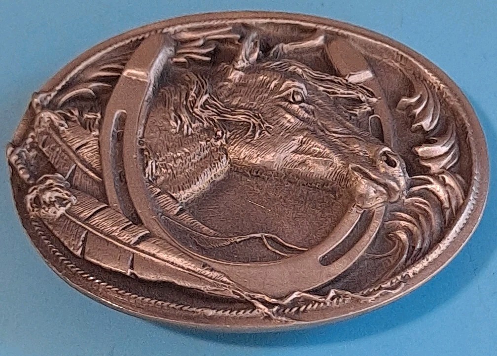 1995 Siskiyou M2 Horse Pewter Belt Buckle D3
