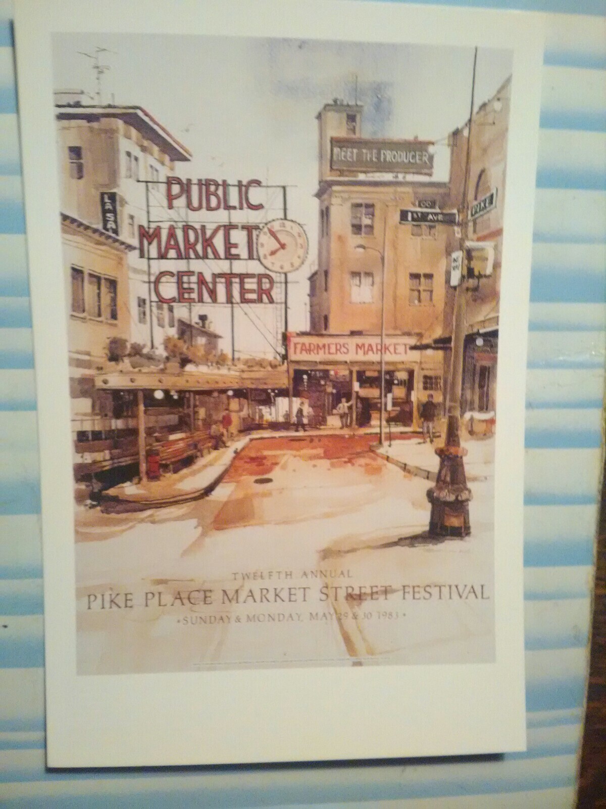 BEAUTIFUL POST CARD PIKE PLACE MARKET STREET FESTIVAL SEATTLE WASHINGTON