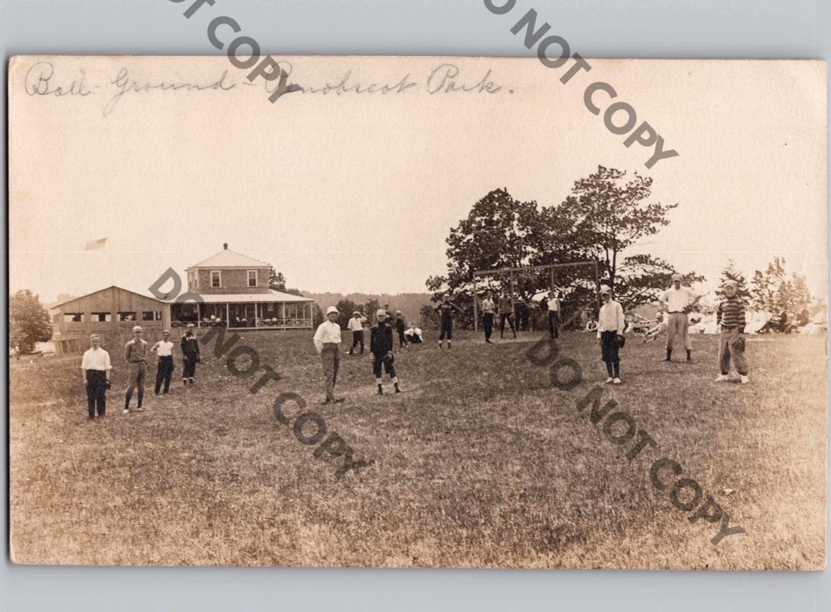 c1910 Baseball Grounds Ball Park Penobscot SEARSPORT Maine ME Waldo County RPPC