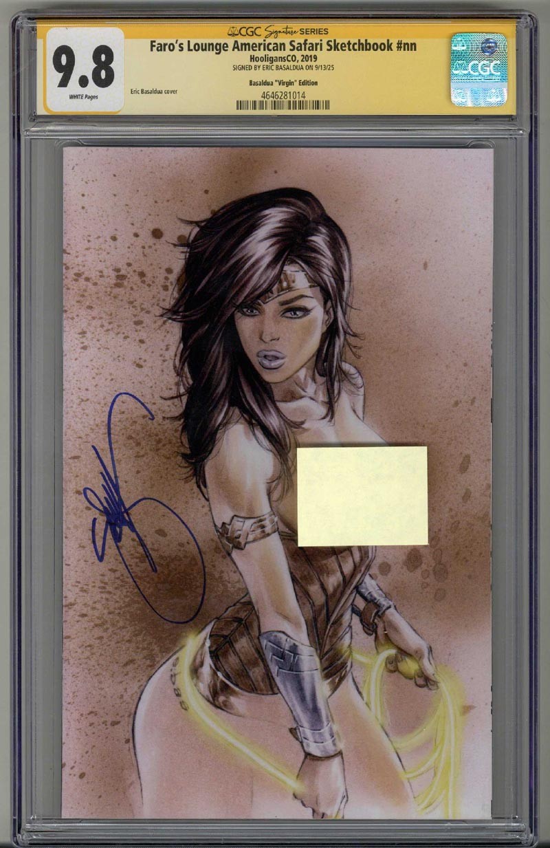 FARO\'S LOUNGE SKETCHBOOK CGC 9.8 SS SIGNED ERIC EBAS BASALDUA WONDER WOMAN POP 4