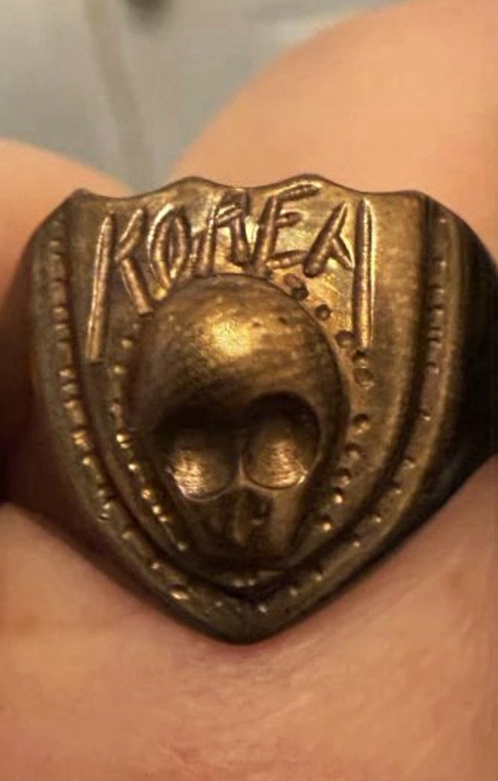 Vintage 1950s Korean War KOREA Skull Souvenir Ring Brass Size 10 Military Vintage 1950s Korean War KOREA Skull Souvenir Ring Brass Size 10 Military