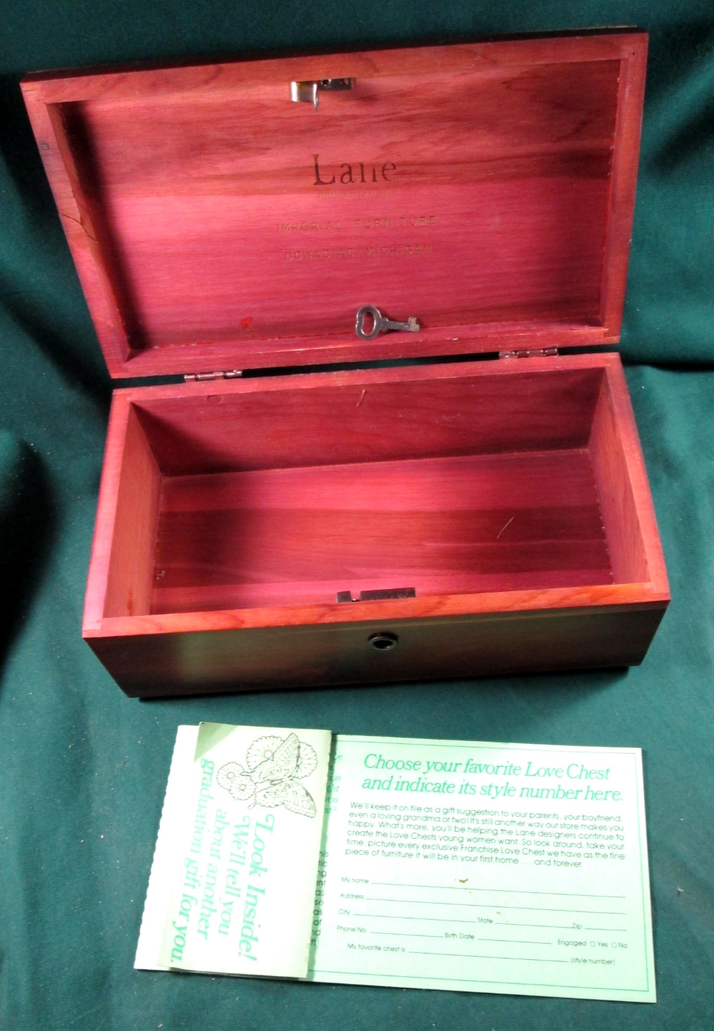 Vintage Lane Jewelry Keepsake Box with Paperwork Imperial Furniture Dowagiac Mi. Vintage Lane Jewelry Keepsake Box with Paperwork Imperial Furniture Dowagiac Mi.
