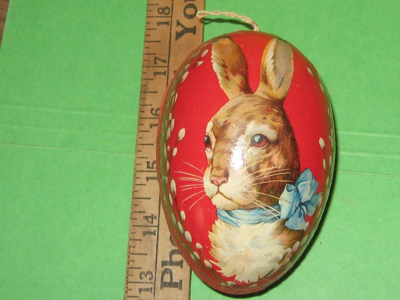 Antique German Paper Mache RABBIT Easter Egg Candy Container 4.5