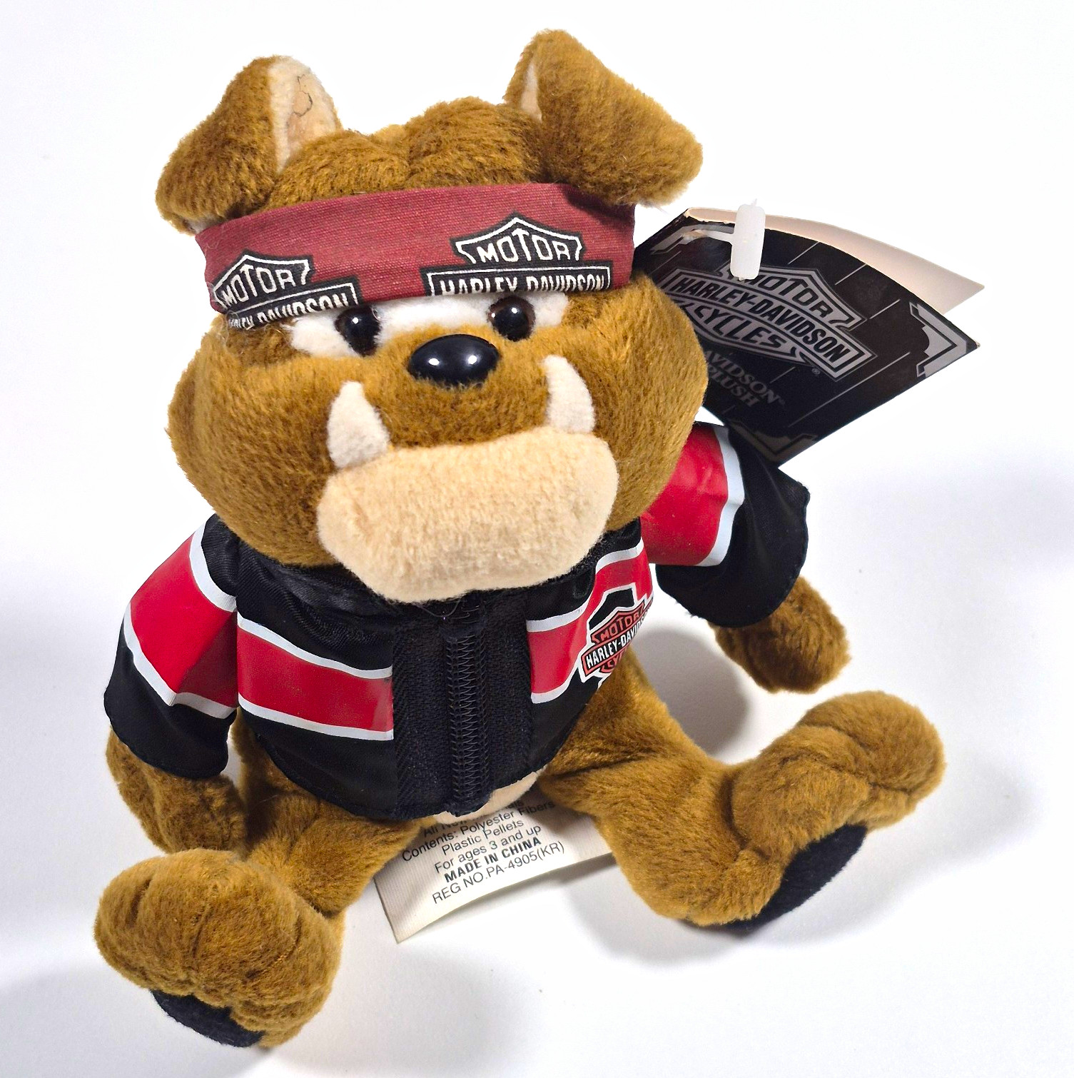 Vintage Harley Davidson Bean Bag Plush Tanker Bulldog Biker Tag 1999