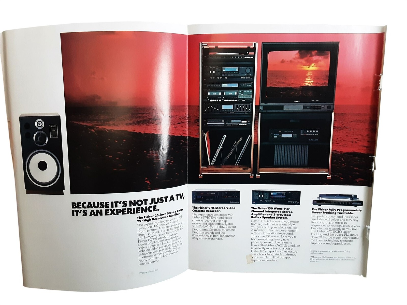 1985 Fisher TV Stereo VHS Home Entertainment System 6 Page Vintage Advertisement 1985 Fisher TV Stereo VHS Home Entertainment System 6 Page Vintage Advertisement
