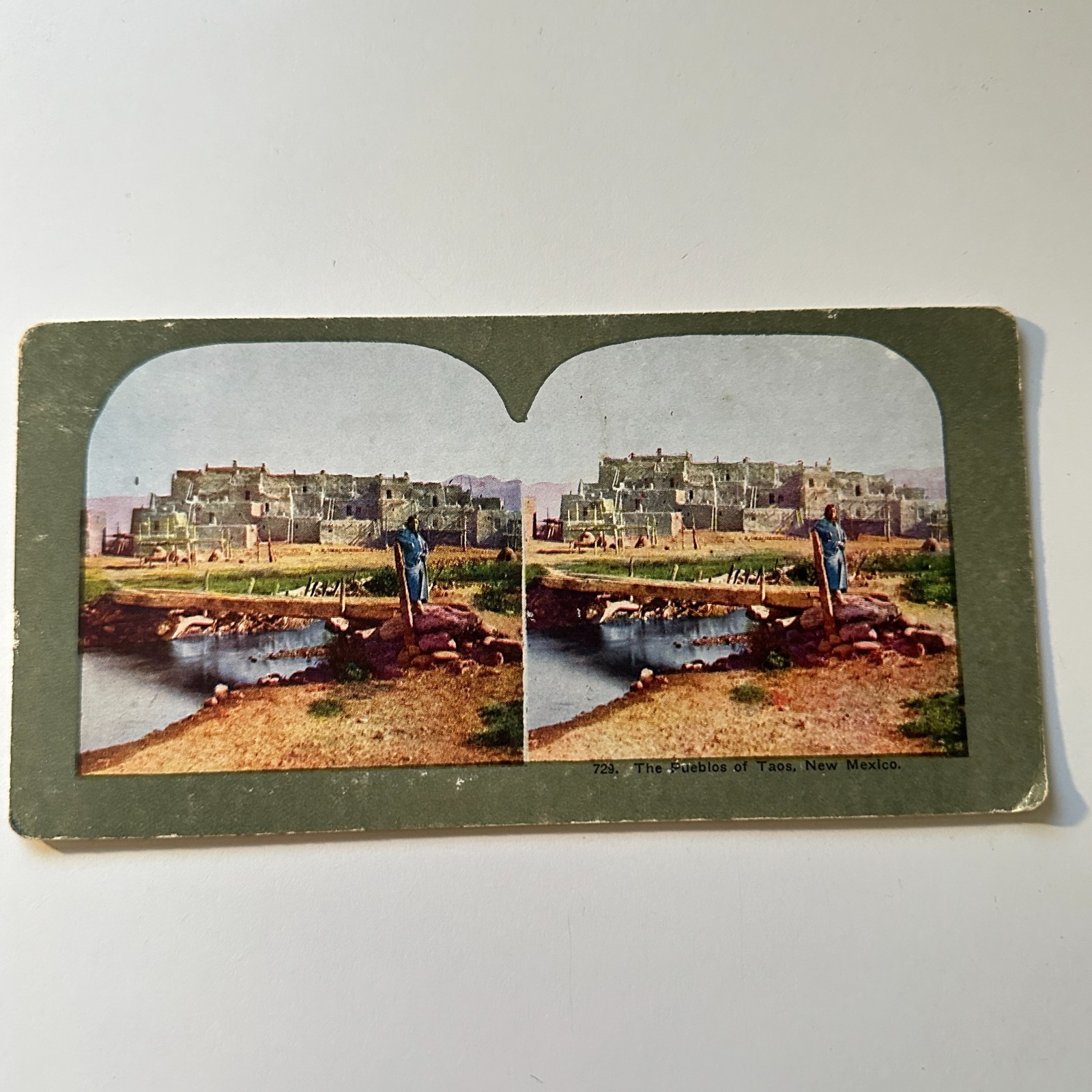 The Pueblos Of Taos New Mexico In CO & Rio Grande Antique Stereoview Card 5H6-3 The Pueblos Of Taos New Mexico In CO & Rio Grande Antique Stereoview Card 5H6-3
