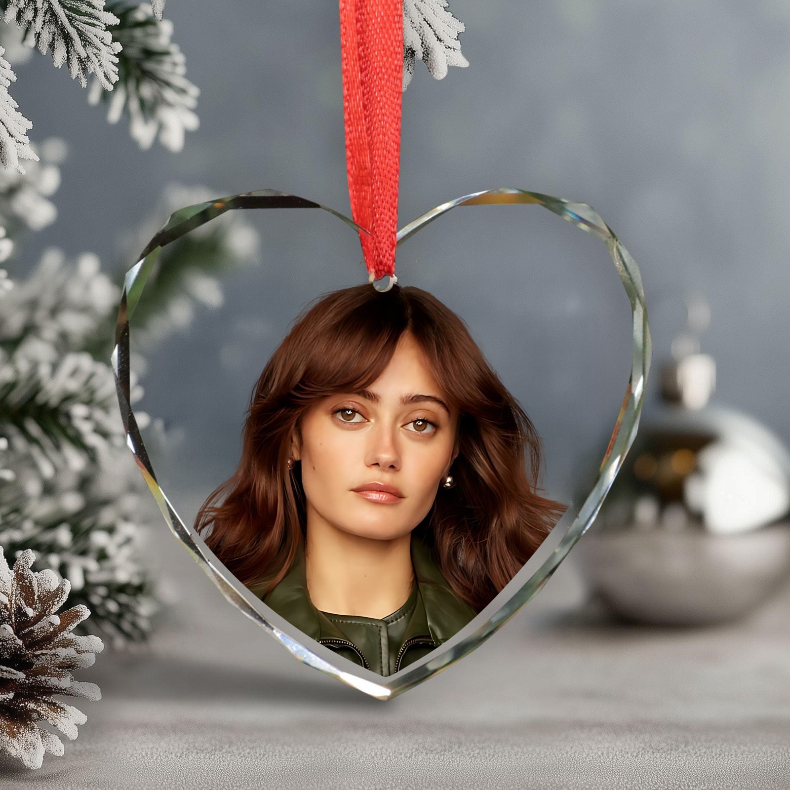 Ella Purnell Christmas Ornament, Celebrity Fan Holiday Gift, Acrylic or Glass