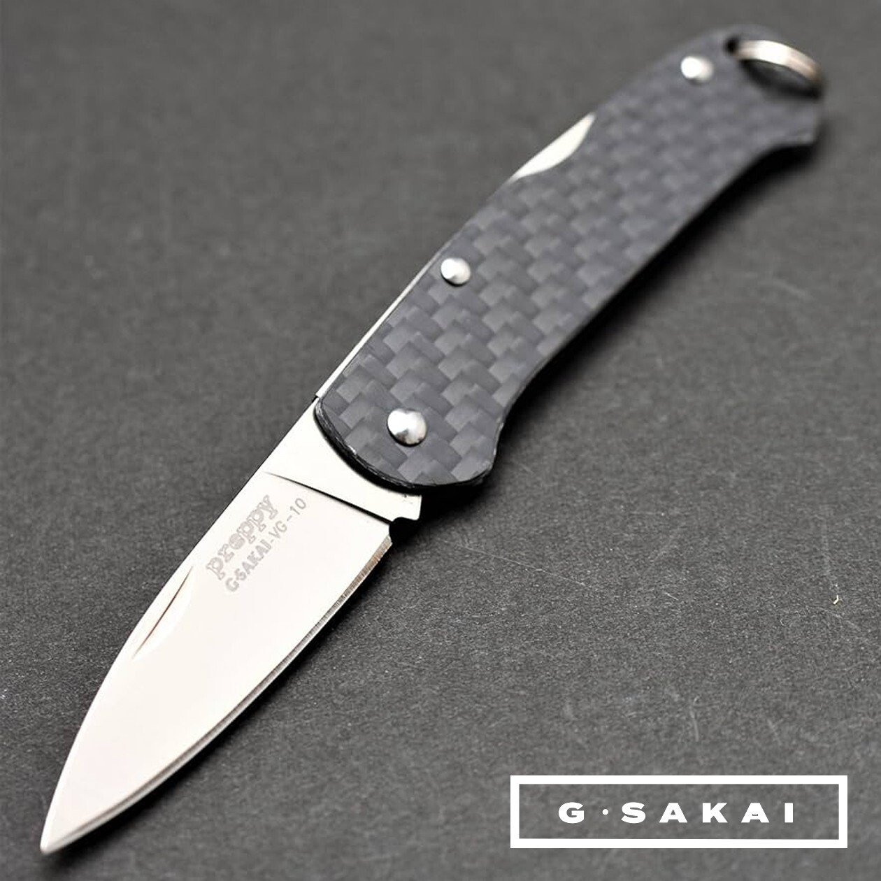 G-SAKAI PREPPY Japanese VG10 Carbon Fiber Handle Folding Knife Japan Made