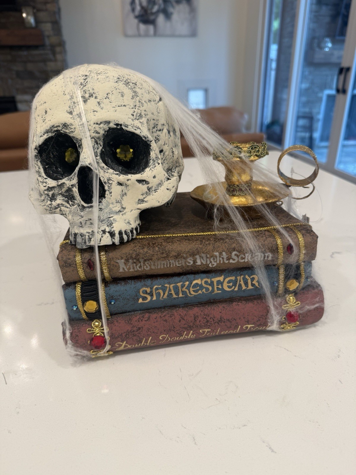 Katherines Collection Lady MacDeath Bookstack With Skull Shakesfeare Collection