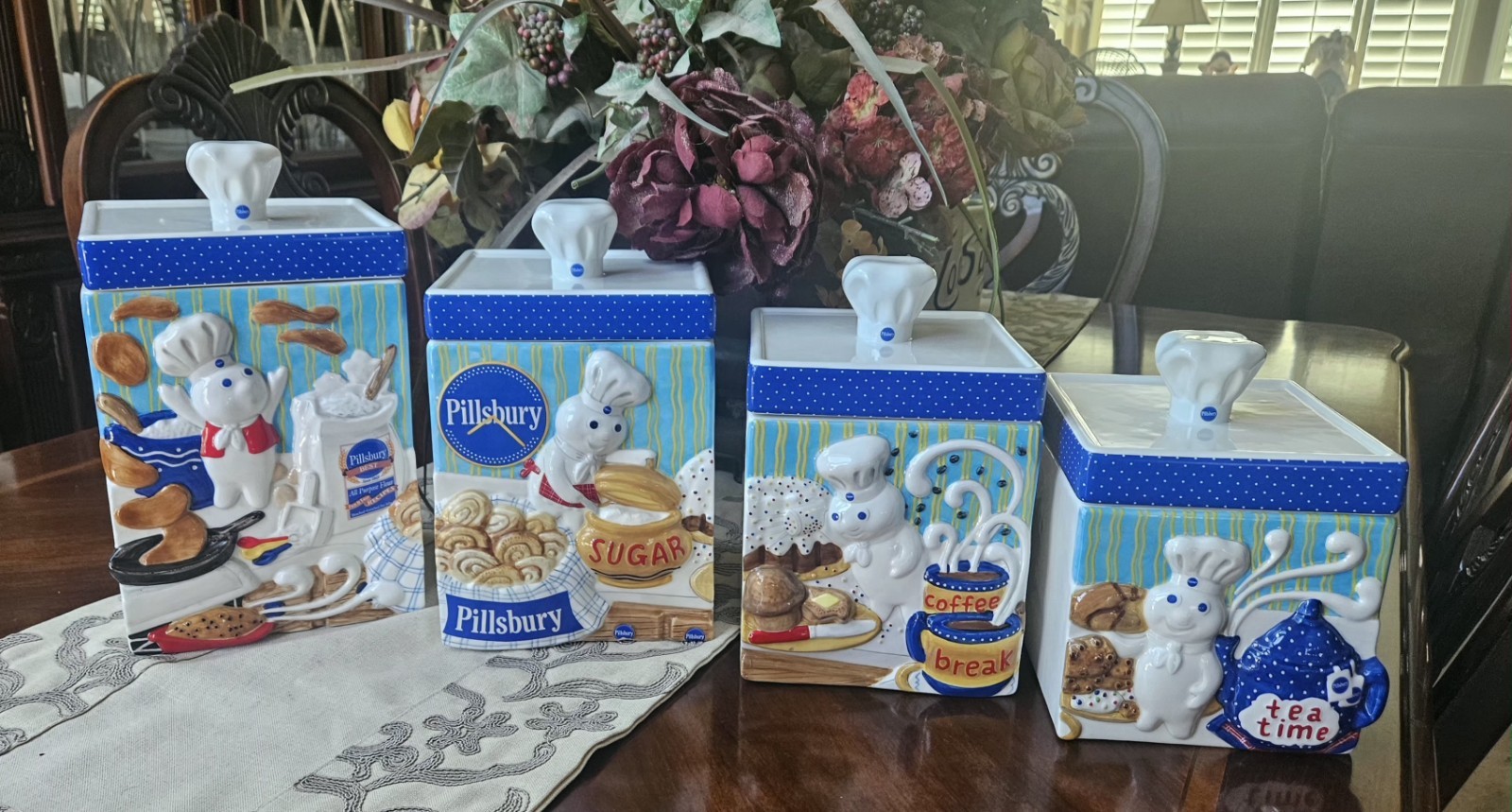 DANBURY MINT 2000 The Pillsbury Doughboy Canister Collection 4 Piece Set RARE