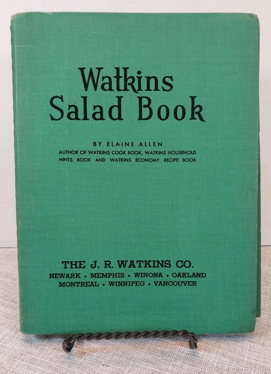 Watkins Salad Book Vtg Cookbook by E. Allen Coilbound HC J R Watkins Co. 1946