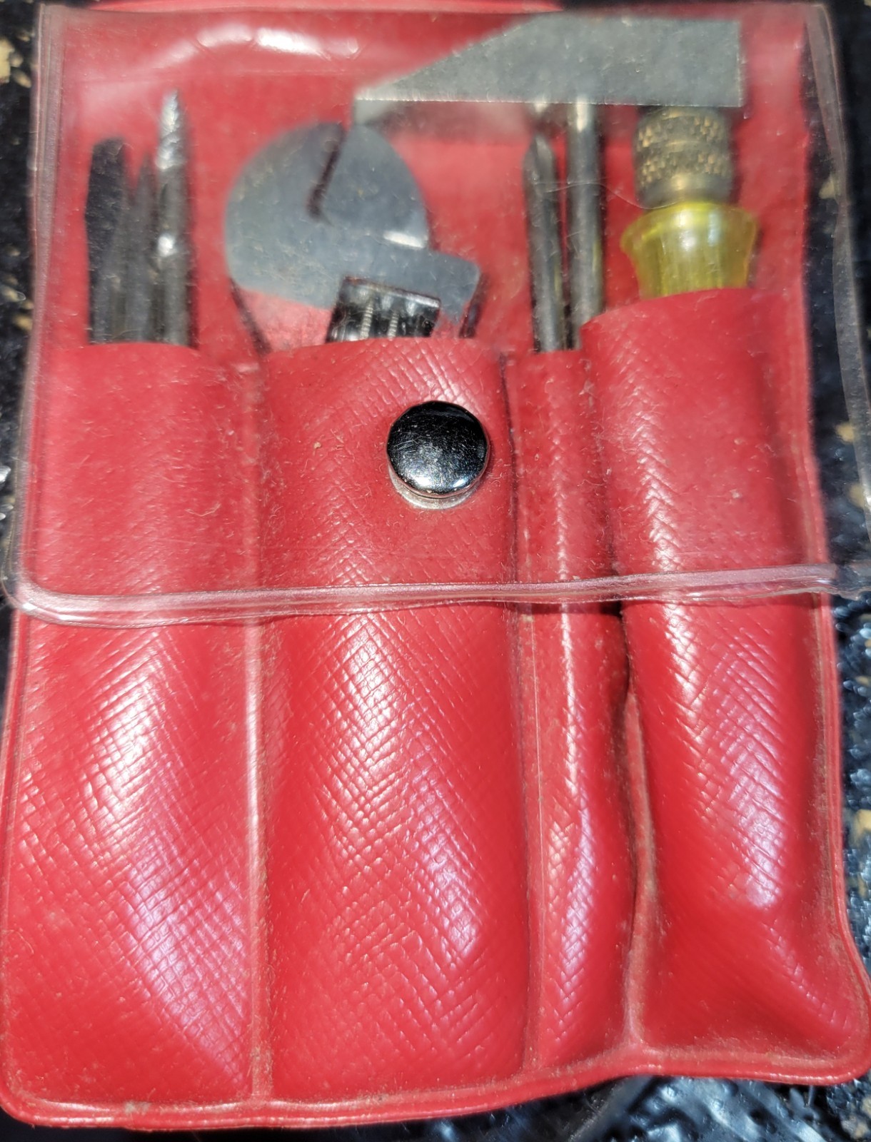 Mini Mico Tool Kit, Adj. Wrench, Screw Drivers 4 Tips & Hammer, Made in Germany Mini Mico Tool Kit, Adj. Wrench, Screw Drivers 4 Tips & Hammer, Made in Germany