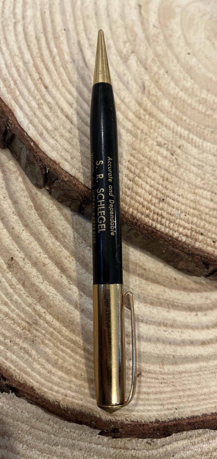 Vintage Ritepoint Mechanical Pencil S R Schlegel Reading PA Advertising Gold
