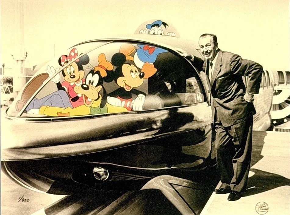 Walt’s “Highway In The Sky” Disney VTG 1990s Art Print Announcement Card