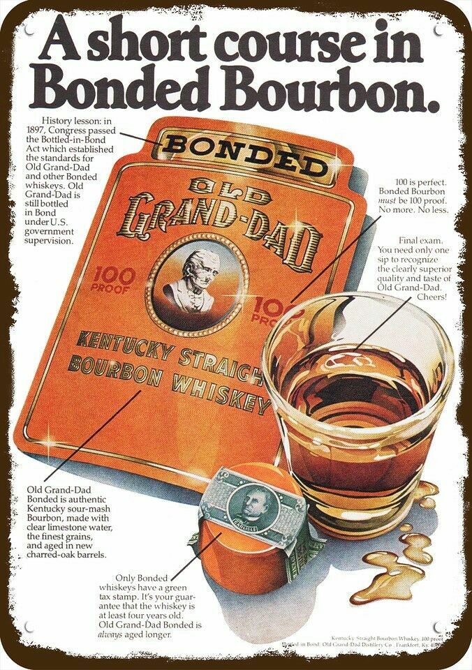 1979 OLD GRAND DAD KENTUCKY BOURBON Vintage-Look *DECORATIVE REPLICA METAL SIGN*