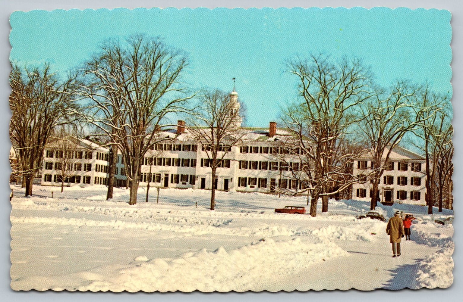 Vintage Dartmouth Row Dartmouth College Hanover NH Winter Postcard
