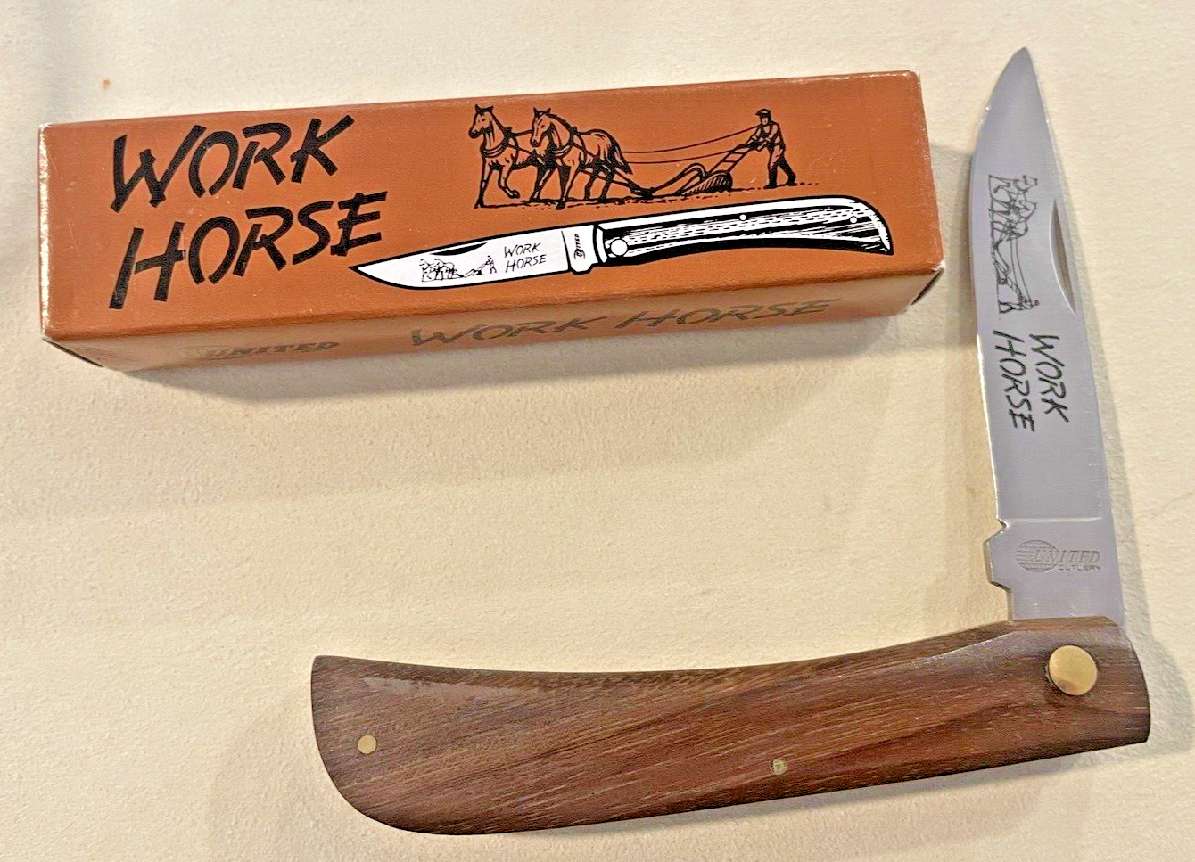 Vintage United Cutlery UC679 Work Horse sodbuster style Made In Japan--1827.23