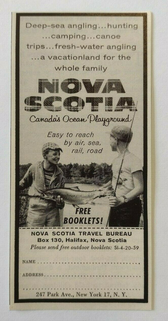1959 Nova Scotia Travel Bureau Advertisement