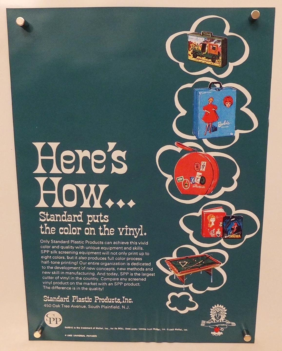 1965 STANDARD PLASTIC PROD. VINYL TOY AD Insert DRACULA Lugosi GI Joe BARBIE Vtg