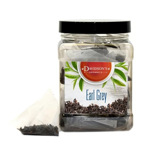 Davidsons Organics 589 32 oz Square Canister with Pyramid Tea Bags - 25 Count
