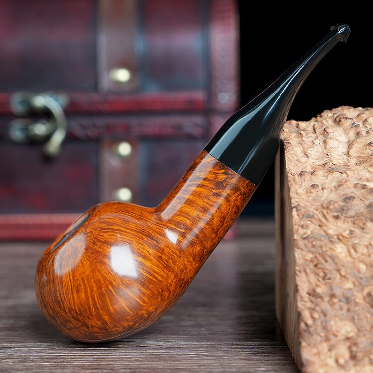 Handmade Freehand Pipe Briar Wood Smooth Tobacco Pipe 9mm Author Pipe IN STOCK