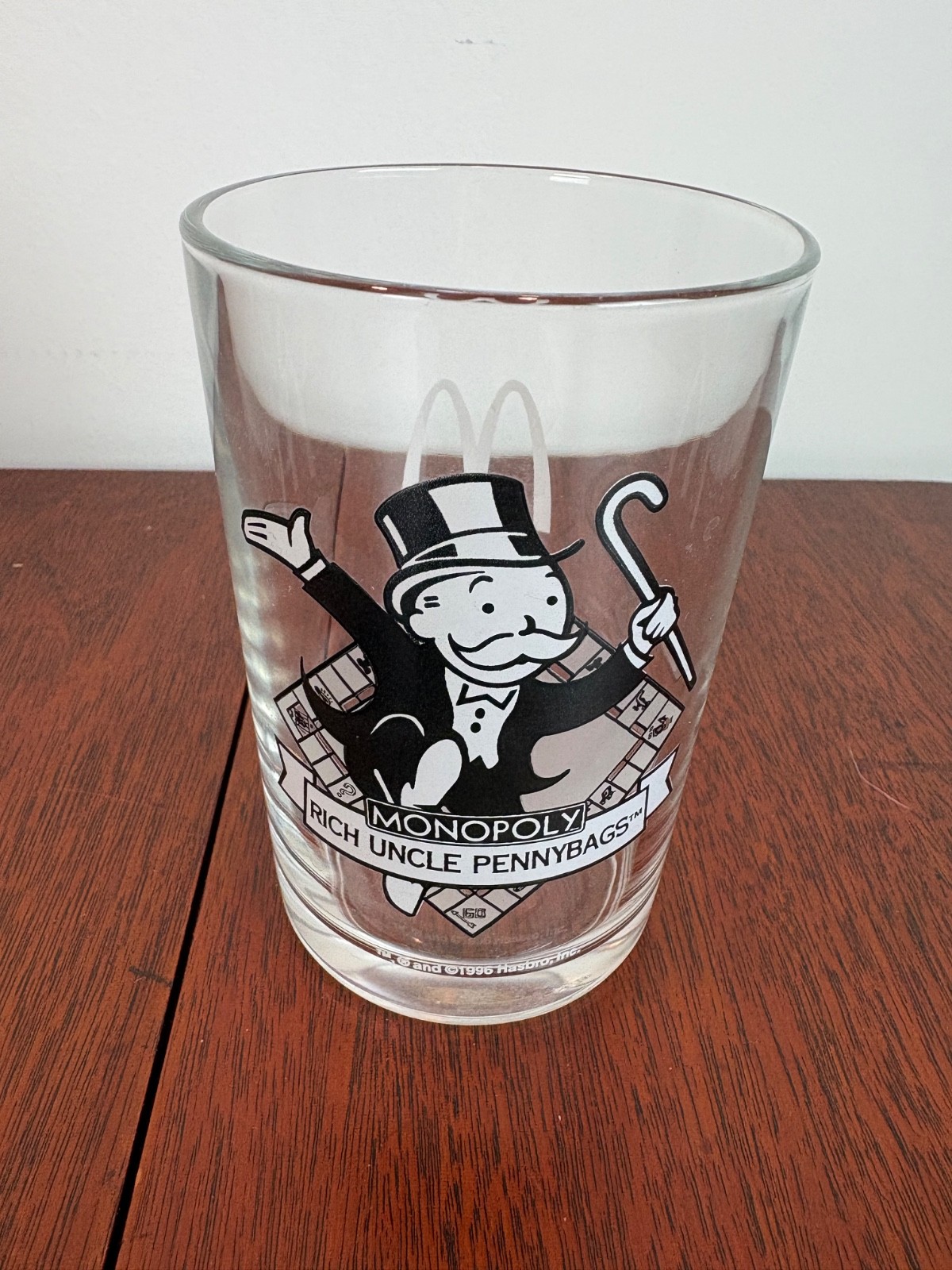 Vintage 1997 McDonalds Monopoly Rich Uncle Pennybags Glass Tumbler Promo 1996