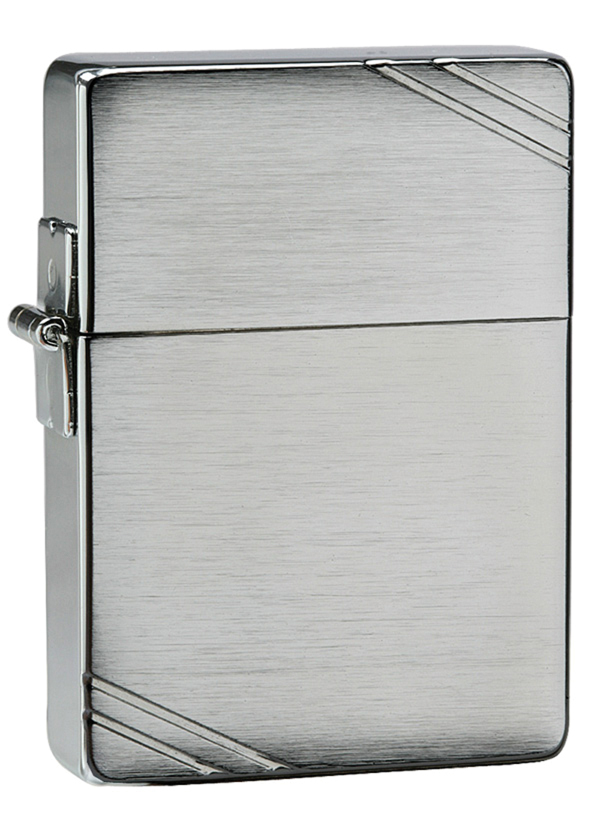 Zippo Windproof Replica 1935 Brushed Chrome Lighter w-slashes # 1935, New In Box