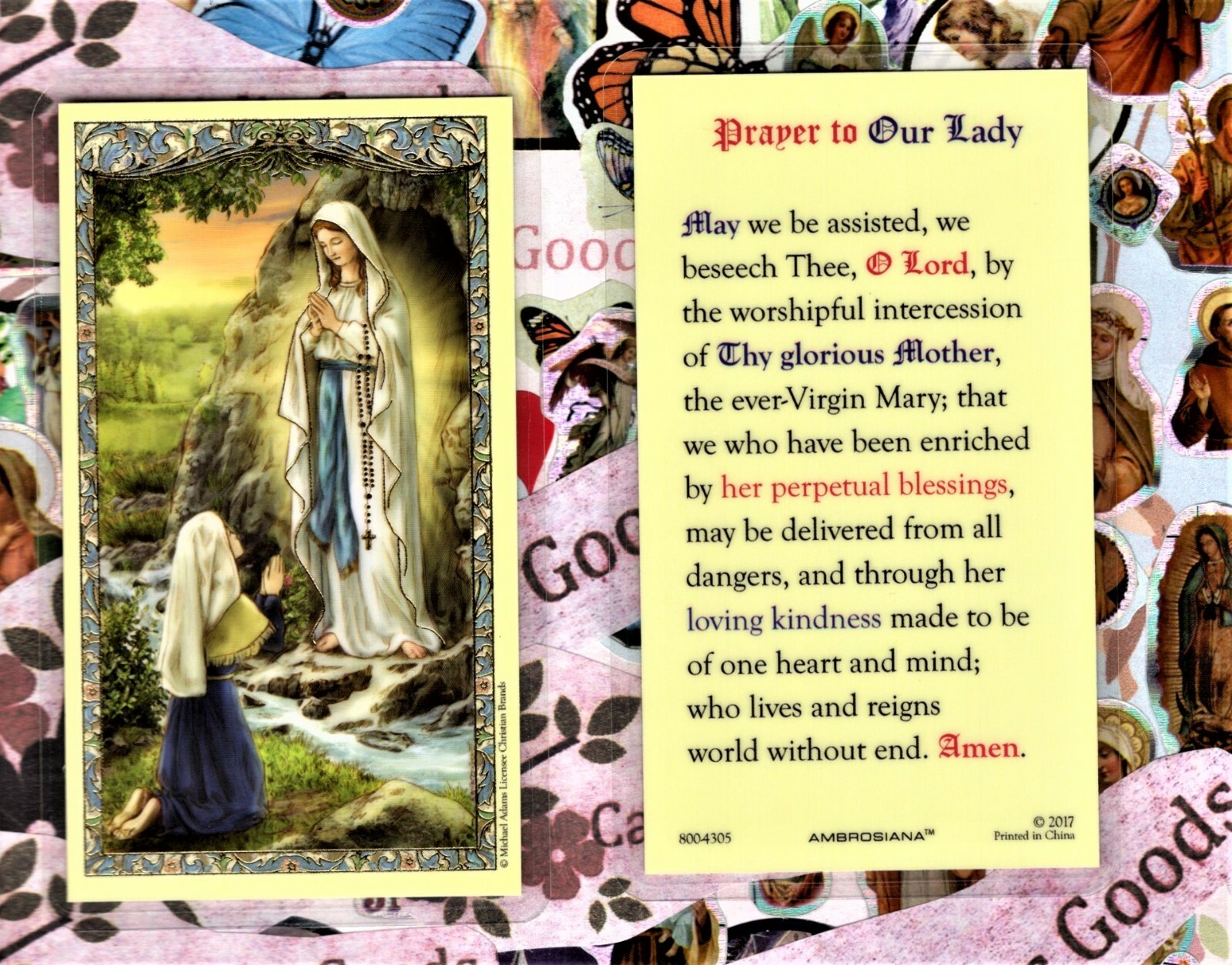 Our Lady of Lourdes - Prayer to Our Lady - Laminated  Holy Card 800-4305