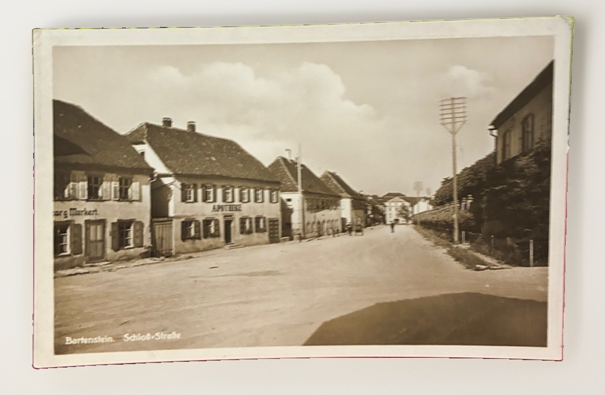 RPPC Vintage Postcard Bartenstein Schloß-Straße Apotheke Germany Street View c.