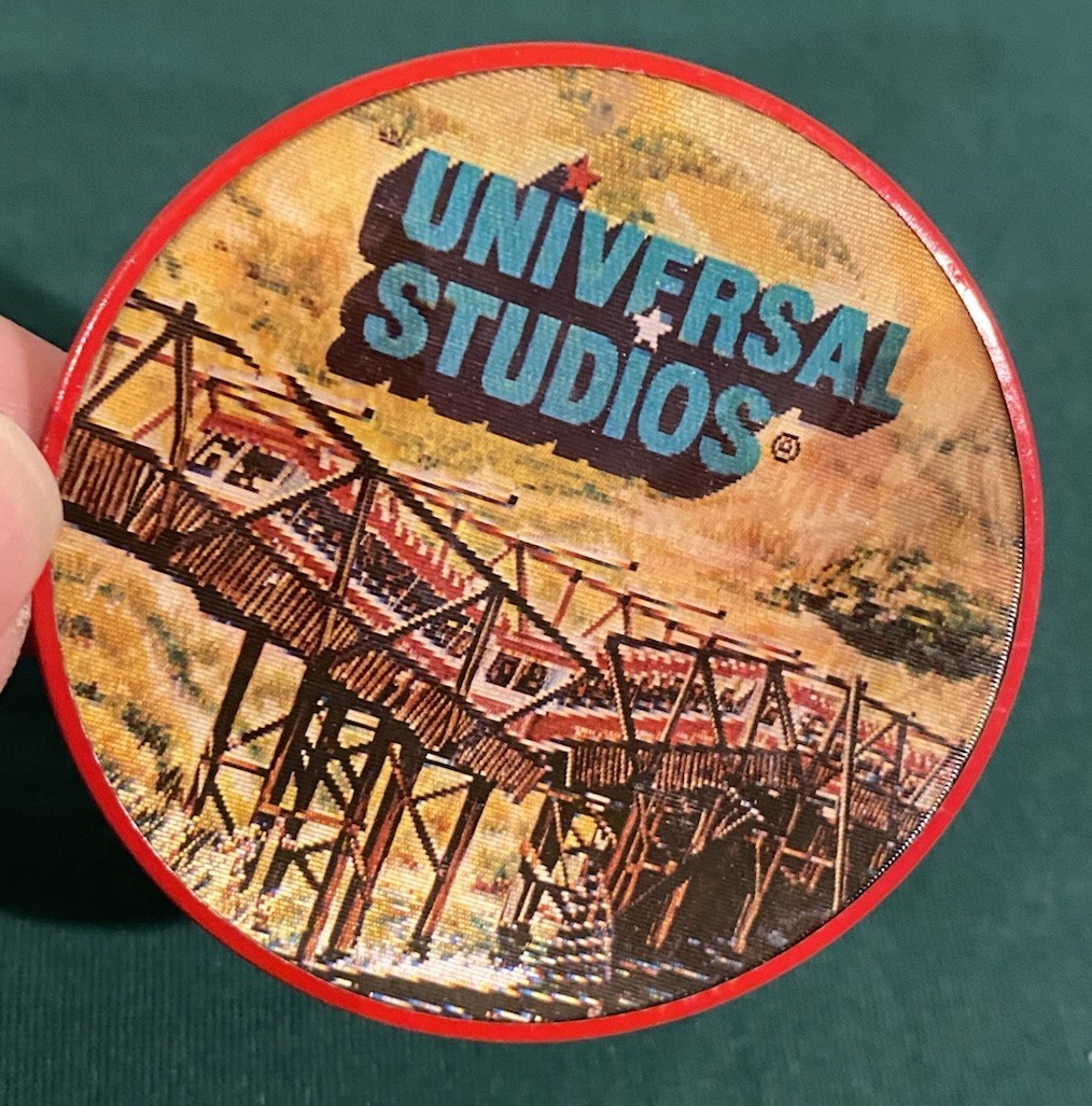 Vintage Universal Studios Lenticular Pinback Button Made in Japan Tram Tour