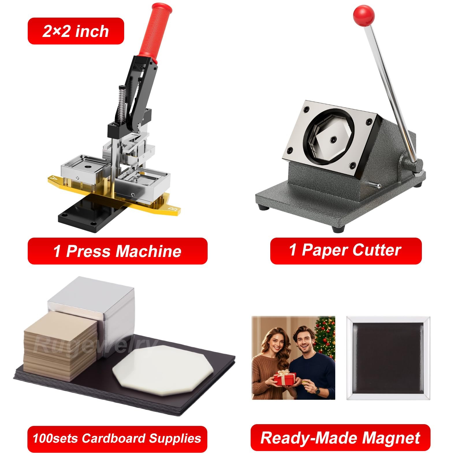 2X2 in Magnet Maker Machine Kit, Photo Magnet Maker+Paper Cutter+100set Supplies 2X2 in Magnet Maker Machine Kit, Photo Magnet Maker+Paper Cutter+100set Supplies